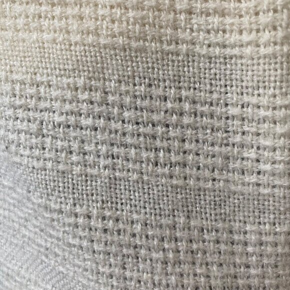 Vintage Faribo Twin Blanket 65x90 Cream Waffle Weave Wool Blend Satin Trim USA - Picture 7 of 10